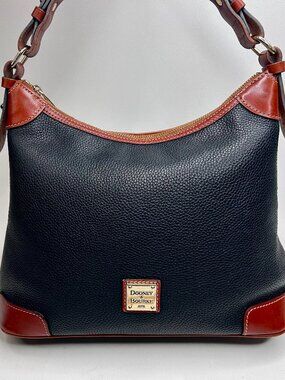 DOONEY & BOURKE Authentic Pebble Hobo Shoulder Handbag Bag - Black